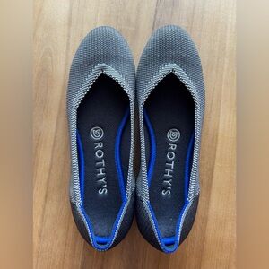 Rothy's Gray Birdseye Round Toe OG Flats Size 7.5 EUC